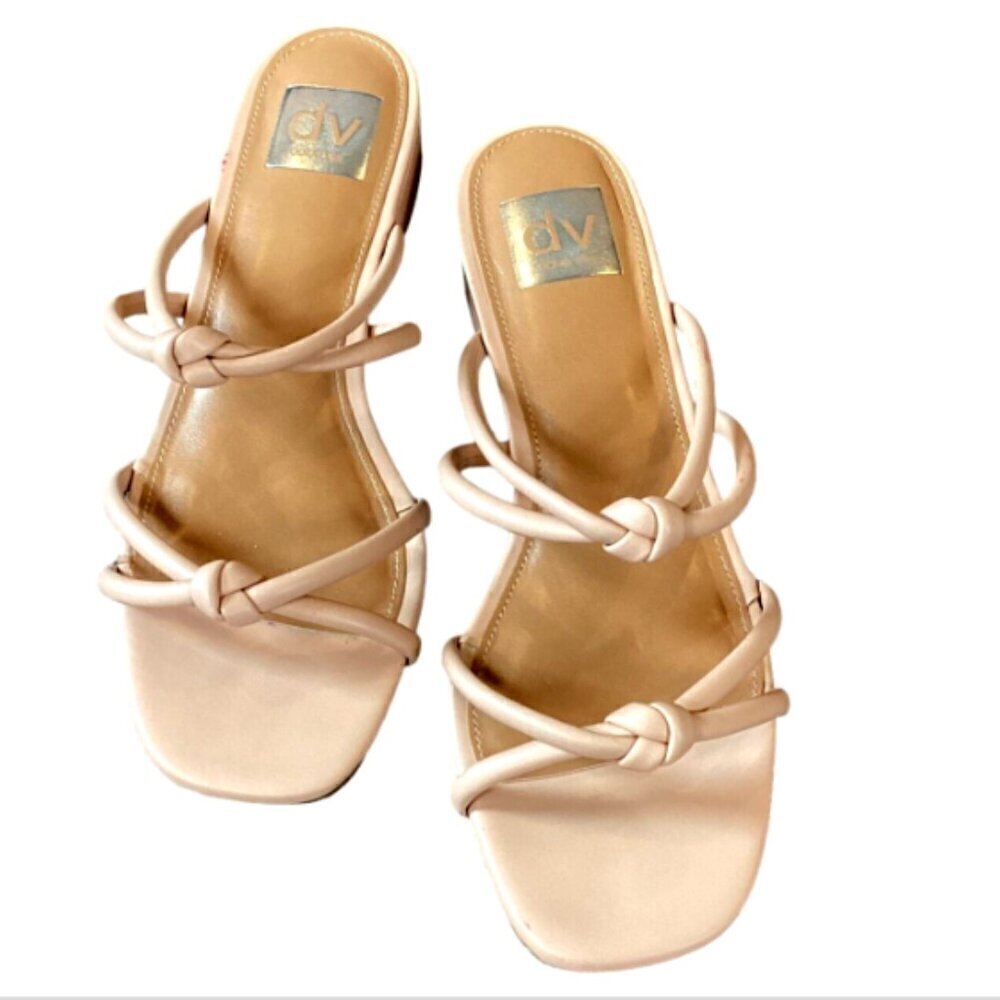DV Dolce Vita Wisteria Double Knotted Band Slide Sandals Blush Nude‎ Sz 7 #305B